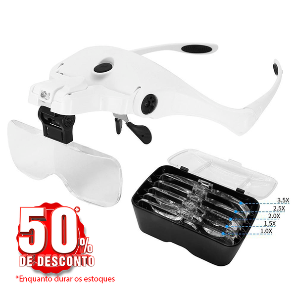 Lupa de cabeça Profissional 5V2 com led.