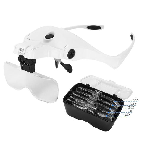 Lupa de cabeça Profissional 5V2 com led.